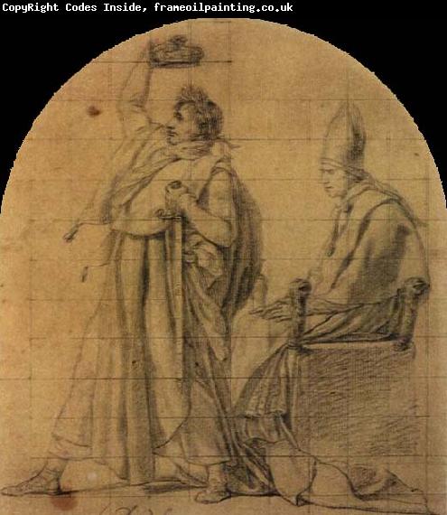 Jacques-Louis  David Napoleon Holding Josephine-s Crown